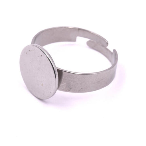 Buy Adjustable stainless steel ring 17mm - 12mm plate (1)