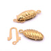 Clasp Domed oval golden stainless steel 16x5mm (1)