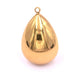 Domed teardrop pendant gold stainless steel 28x18mm (1)