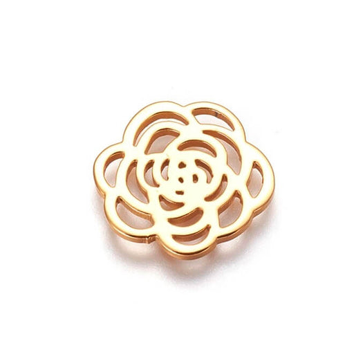 Buy Camellia flower connector golden stainless steel 19mm (1)