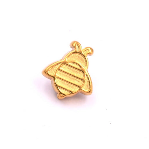 Buy Bee bead in golden stainless steel 12x11mm - Hole: 1.2mm (1)