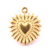 Sacred heart pendant ex-voto golden stainless steel 23mm (1)