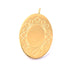 Oval pendant engraved golden steel 26x17mm - Hole: 1.8mm (1)