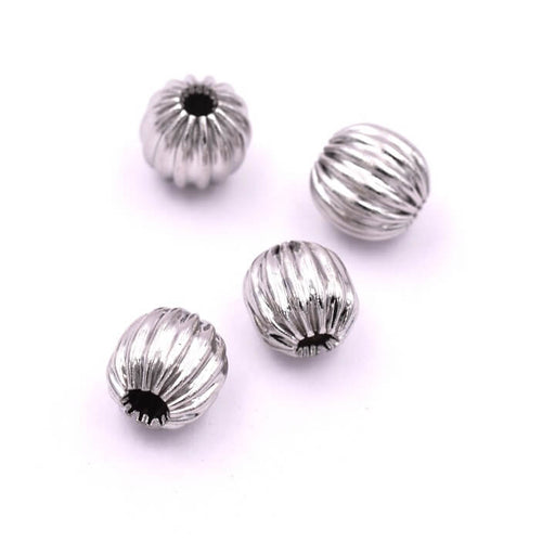 Buy Grooved bead 6mm stainless steel - Hole: 1.5mm (4)