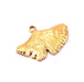 Ginkgo leaf pendant golden stainless steel 18x30mm - Hole: 2.5mm (1)