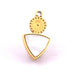 Round triangle charm pendant golden steel shell resin 15x8.5mm (1)