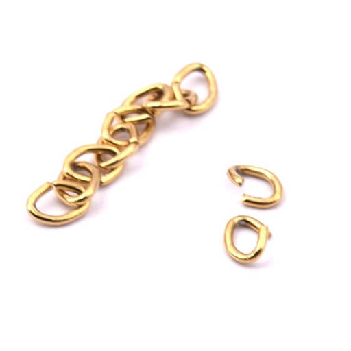 Buy Oval jump rings Long-lasting golden steel 4.5x0.8mm (10)