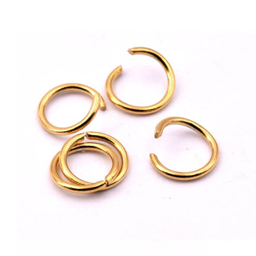 Buy Jump rings Long-lasting gold stainless steel 10x1.2mm (5)