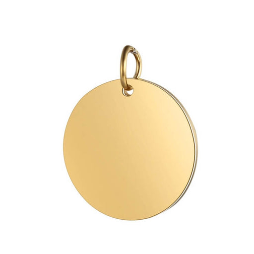 Buy Round medal pendant golden stainless steel12mm (1)