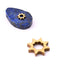 Star flower cabochon to stick in golden steel 5.5mm - Hole: 2mm (1)