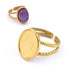 Adjustable ring golden stainless steel for 16x12mm oval cabochon (1)