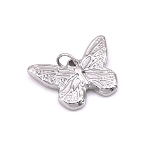 Butterfly Pendant Stainless Steel 12x16mm - Hole: 2mm (1)