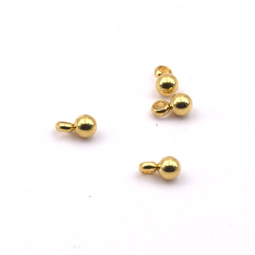 Buy Ball pendant Golden stainless steel 3mm - Hole 1mm (4)