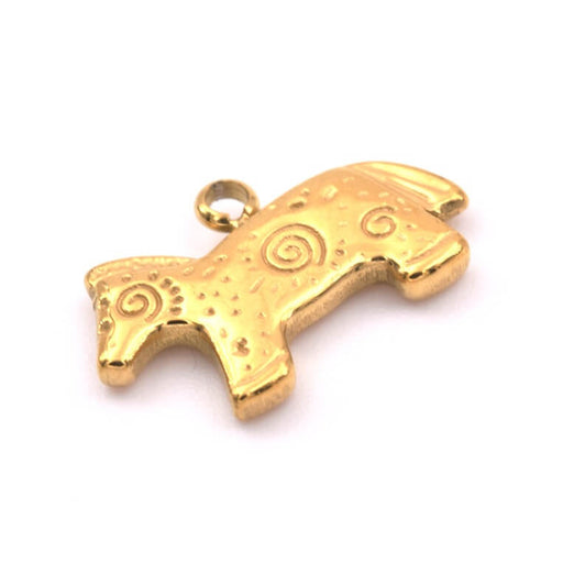 Buy Horse pendantGold stainless steel 15x9mm - Hole: 1.2mm (1)