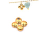 Flower cross pendant 7.5mm Golden stainless steel - Hole: 1mm (1)