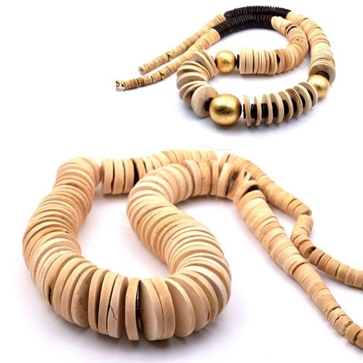 Buy Coconut disc heishi beads 6-25x2-4mm - Hole: 1mm (1fil)