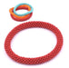 Nepalese crocheted bangle bracelet RED 65mm (1)