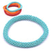 Nepalese crocheted bangle bracelet TURQUOISE 65mm (1)