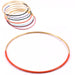 Thin round golden steel bangle bracelet and orange enamel 6.5x1.8mm (1)