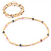 Golden Miyuki seed bracelet 2mm and tourmaline on elastic (1)