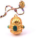 Talisman pendant golden brass fine gold green onyx cabochon 18x20mm (1)