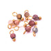 Tiny charms Tourmaline bead charm 3mm golden steel (10)