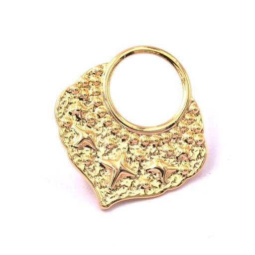 Ethnic ring pendant in golden brass quality 27mm (1)