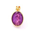 Oval medal with Virgin - purple enamel 15mm and bail (1)