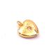 Heart pendant in golden brass with pink zircon 17mm (1)