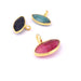 Raw Ruby oval eye pendant set in Golden Sterling Silver - 11x10mm (1)