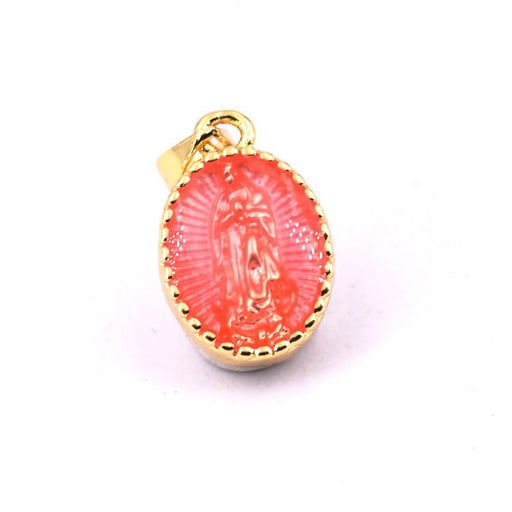 Buy Oval medal with Virgin Guadalupe pink enamel 15mm and bail (1)