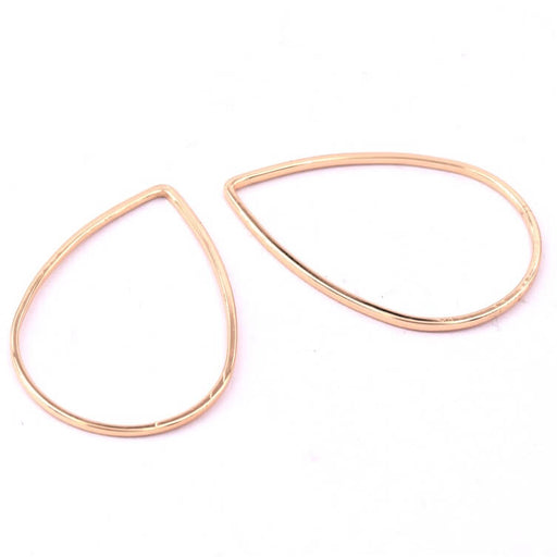 Drop ring connector in golden brass 32x20mmx1mm (2)