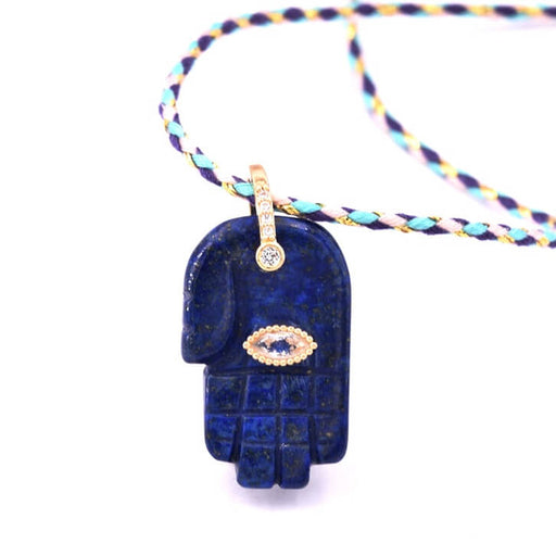 Buy Fatma hand pendant Lapis lazuli and crystal eye 27x17mm (1)