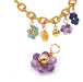 Flower pendant amethyst faceted beads and gold copper 10x14mm (1)