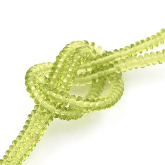 Czech Olivine rondelle glass bead 3mm - Hole: 0.8mm (1strand-18cm)