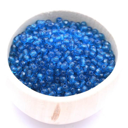 Firepolish Faceted bead Capri Blue 3mm (50)