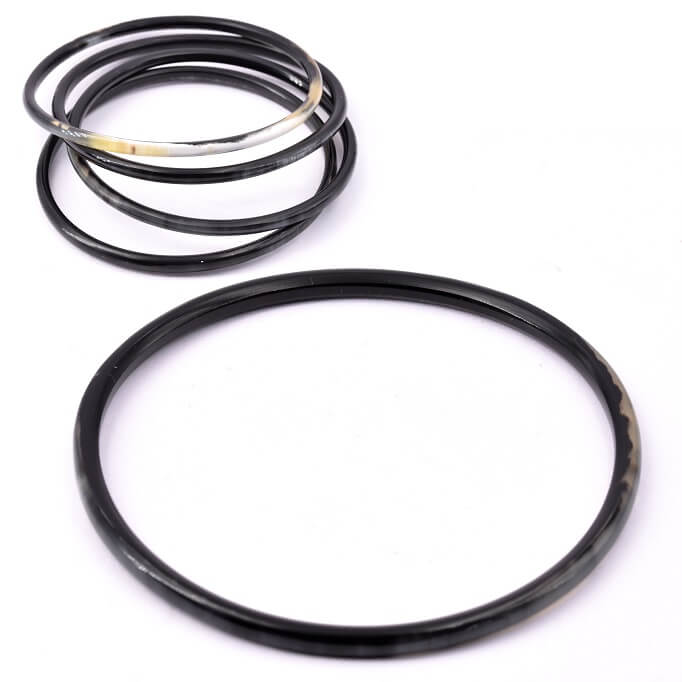 Dark natural horn bangle bracelet 60-65mm - Thickness: 3mm (1)