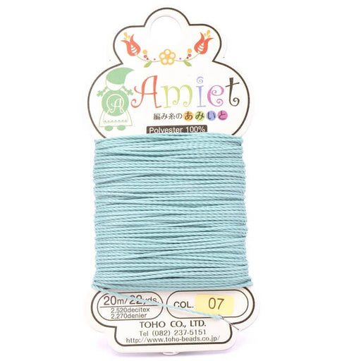 Buy Brazilian waxed twisted polyester cord Mint green 0.8mm (20m spool)