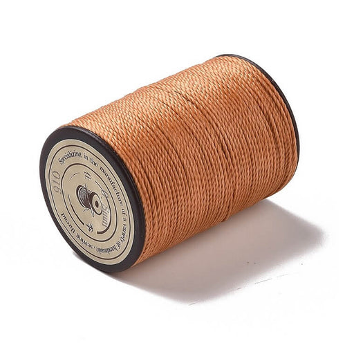 Buy Camel brown Brazilian twisted waxed polyester cord 0.8mm (50m spool)