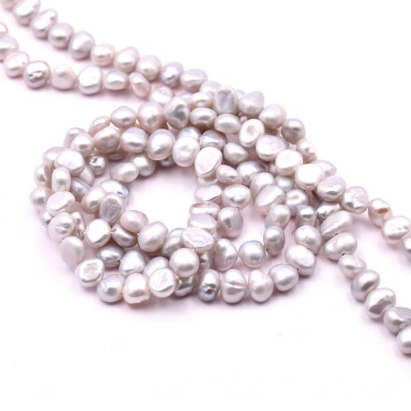 Freshwater pearl light gray nugget 5-6mm (1Strand-39cm)