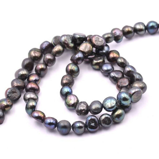 Buy Tahitian iridescent gray nugget freshwater pearl 6-7x5-6mm (1strand-37cm)