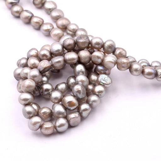 Buy Freshwater pearl gray nugget 7-8x7mm (1strand-37cm)