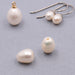 Freshwater oval pearls Semi-drilled white 9x6mm - Hole: 0.8mm (2)