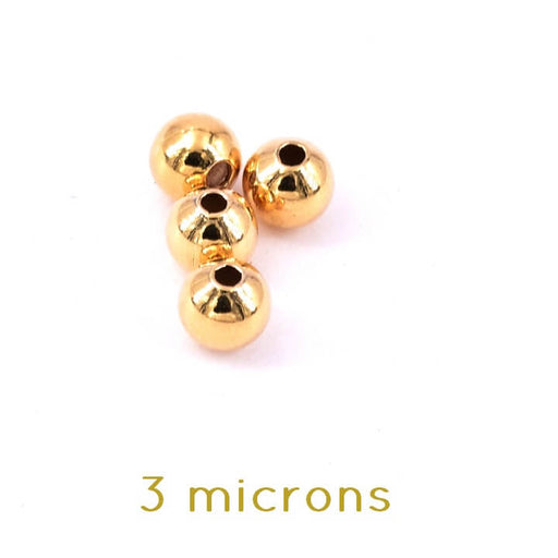 Buy Round bead 4mm - Gold plated 3 microns - hole: 1.25mm (4)