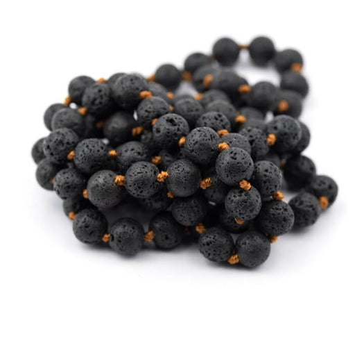 Buy Lava stone bead necklace 9mm - length 96cm (1)