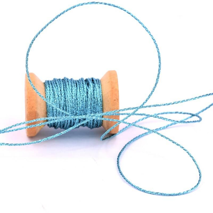 Metallic and polyester cord Zircon blue 0.8 mm (5m)