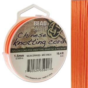 Buy Braided nylon wire cord 1.5mm neon orange fluo - 5m spool (1)