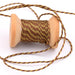 Brown twisted polyester cord and gold thread 1mm (2m)