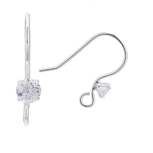 Buy Hook earrings with zircon Sterling Silver 13x16mm (2)