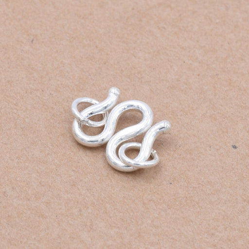 Buy S hook clasp with 2 rings in Sterling Silver - 8x9mm (1)